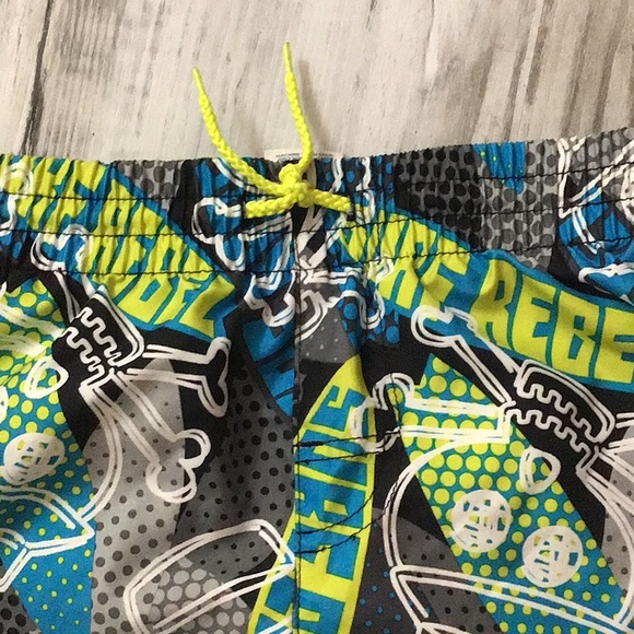 OP swim trunk boys grey blue XS 4/5 surf boards comfortable cute pattern… - Picture 2 of 6